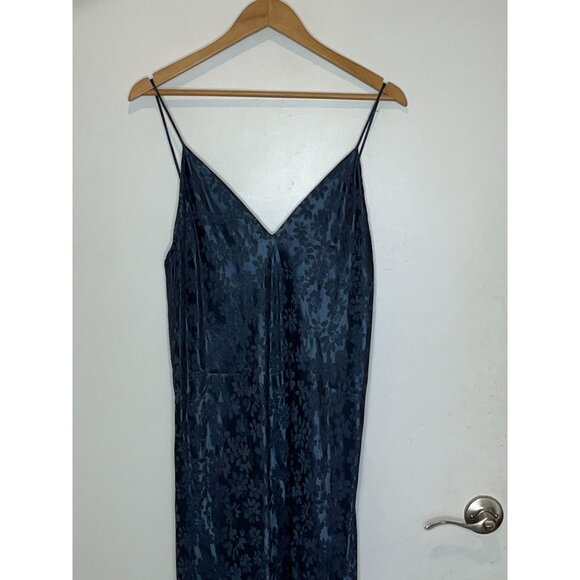 NWT RAG & BONE Astrid Floral Midi Slip Dress Navy Sz 12 - Picture 3 of 12